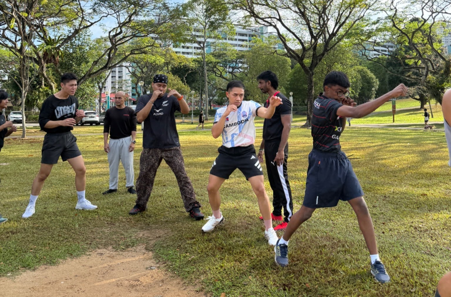 people doing group exercise