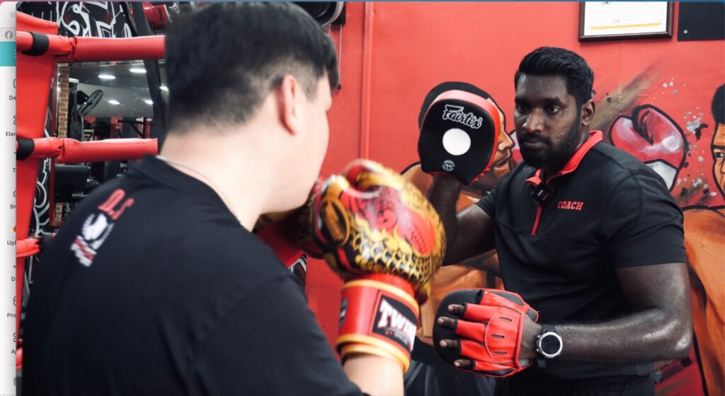striking pads training with kos coach